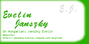 evelin janszky business card